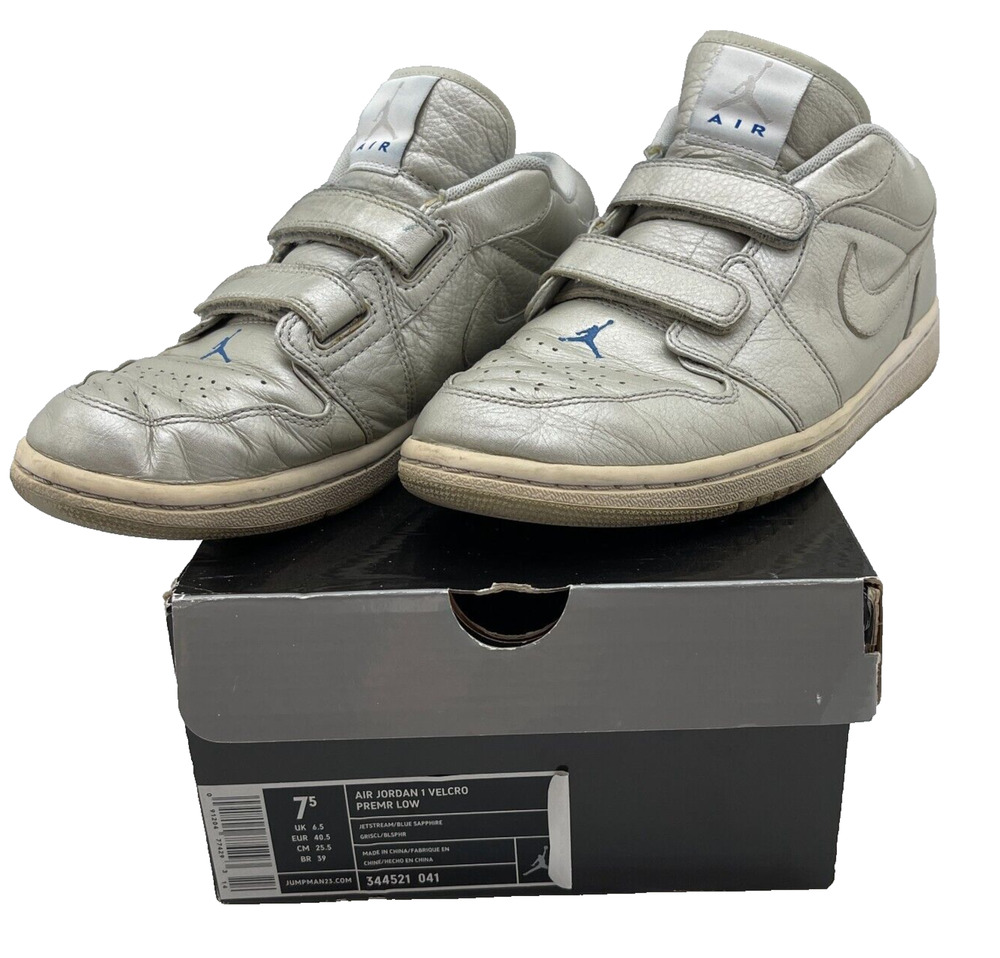 Size 7.5 - Air Jordan 1 Premr Low Jet Stream/ Blue Sapphire Mens Shoes - Rare